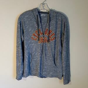 Gear Iowa State University Cyclones Gray Zip Up Hooded Sweatshirt Size Medium